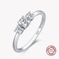 Band Ring with Three Small Diamonds in 925 Sterling Silver Affordable Fine Jewelry