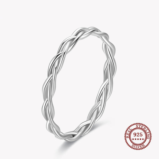 Textured Twisted Band Ring in 925 Sterling Silver Affordable Fine Jewelry