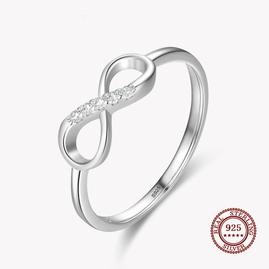 Infinity Ring with Round Diamonds in 925 Sterling Silver Affordable Fine Jewelry